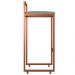 Kit 04 Banquetas Alta Para Cozinha Sala de Jantar Hanna L02 Bronze Linho Cinza Escuro - Lyam Decor