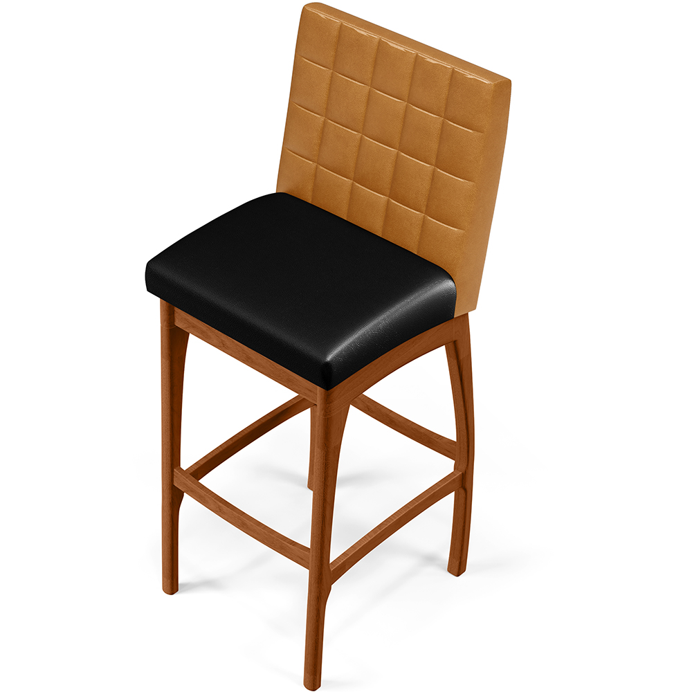Kit 04 Banquetas Altas Cozinha Sala Jantar Fixa Mila L02 Couríssimo Whisky Couríssimo Preto - Lyam Decor