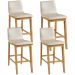 Kit 04 Banquetas Altas Estofada Para Cozinha Sala De Jantar Fixa Elis B05 Facto Bege - Lyam Decor
