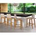 Kit 04 Banquetas Altas Estofada Para Cozinha Sala De Jantar Fixa Elis B05 Facto Bege - Lyam Decor