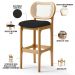 Kit 04 Banquetas Altas Para Cozinha Bancada Sala Tela Betta Fixa L02 Suede Preto - Lyam