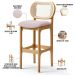 Kit 04 Banquetas Altas Para Cozinha Bancada Sala Tela Betta Fixa L02 Suede Rosê - Lyam