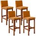 Kit 04 Banquetas Altas Para Cozinha Sala De Jantar Fixa Alya L02 Couríssimo Whisky - Lyam Decor