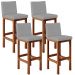 Kit 04 Banquetas Altas Para Cozinha Sala De Jantar Fixa Alya L02 Facto Cinza - Lyam Decor