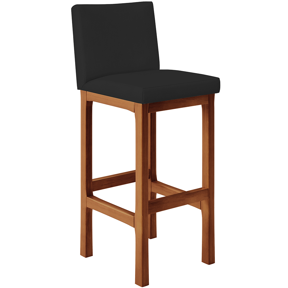 Kit 04 Banquetas Altas Para Cozinha Sala De Jantar Fixa Alya L02 Facto Preto - Lyam Decor