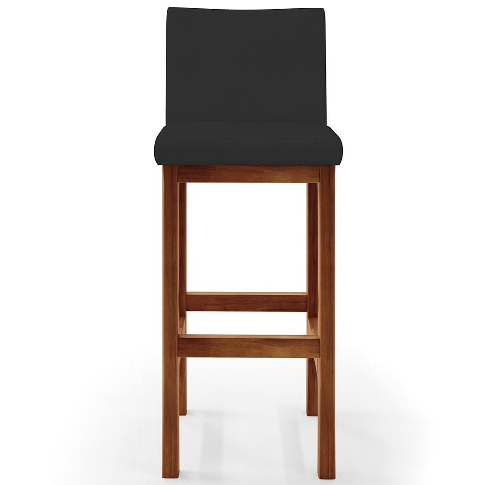 Kit 04 Banquetas Altas Para Cozinha Sala De Jantar Fixa Alya L02 Facto Preto - Lyam Decor