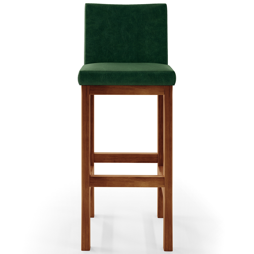 Kit 04 Banquetas Altas Para Cozinha Sala De Jantar Fixa Alya L02 Facto Verde Musgo - Lyam Decor