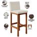Kit 04 Banquetas Altas Para Cozinha Sala De Jantar Fixa Alya L02 Linho Champagne - Lyam Decor