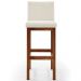 Kit 04 Banquetas Altas Para Cozinha Sala De Jantar Fixa Alya L02 Linho Champagne - Lyam Decor