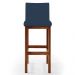 Kit 04 Banquetas Altas Para Cozinha Sala De Jantar Fixa Alya L02 Suede Azul Marinho - Lyam Decor