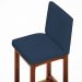 Kit 04 Banquetas Altas Para Cozinha Sala De Jantar Fixa Alya L02 Suede Azul Marinho - Lyam Decor