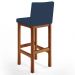Kit 04 Banquetas Altas Para Cozinha Sala De Jantar Fixa Alya L02 Suede Azul Marinho - Lyam Decor