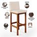 Kit 04 Banquetas Altas Para Cozinha Sala De Jantar Fixa Alya L02 Suede Bege - Lyam Decor