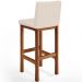 Kit 04 Banquetas Altas Para Cozinha Sala De Jantar Fixa Alya L02 Suede Bege - Lyam Decor