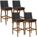 Kit 04 Banquetas Altas Para Cozinha Sala De Jantar Fixa Mila L02 Bouclê Preto - Lyam Decor