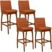 Kit 04 Banquetas Altas Para Cozinha Sala De Jantar Fixa Mila L02 Tecido Terracota - Lyam Decor
