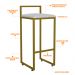 Kit 04 Banquetas Altas Para Cozinha Sala De Jantar Hanna L02 Dourado Linho Cinza - Lyam Decor