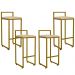 Kit 04 Banquetas Altas Para Cozinha Sala De Jantar Hanna L02 Dourado Suede Bege - Lyam Decor