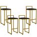 Kit 04 Banquetas Altas Para Cozinha Sala De Jantar Hanna L02 Dourado Suede Preto - Lyam Decor