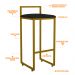 Kit 04 Banquetas Altas Para Cozinha Sala De Jantar Hanna L02 Dourado Suede Preto - Lyam Decor