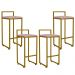 Kit 04 Banquetas Altas Para Cozinha Sala De Jantar Hanna L02 Dourado Suede Rosê - Lyam Decor