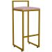 Kit 04 Banquetas Altas Para Cozinha Sala De Jantar Hanna L02 Dourado Suede Rosê - Lyam Decor