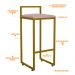 Kit 04 Banquetas Altas Para Cozinha Sala De Jantar Hanna L02 Dourado Suede Rosê - Lyam Decor