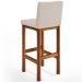 Kit 04 Banquetas Altas Para Cozinha Sala de Jantar Fixa Alya L02 Linho Bege - Lyam Decor