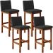Kit 04 Banquetas Altas Para Cozinha Sala de Jantar Fixa Alya L02 Linho Chumbo - Lyam Decor