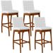 Kit 04 Banquetas Altas Para Cozinha Sala de Jantar Fixa Mila B04 Facto Branco Fosco - Lyam Decor