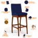 Kit 04 Banquetas Altas Para Cozinha Sala de Jantar Fixa Mila B04 Suede Azul Marinho - Lyam Decor