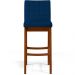 Kit 04 Banquetas Altas Para Cozinha Sala de Jantar Fixa Mila B04 Suede Azul Marinho - Lyam Decor