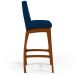 Kit 04 Banquetas Altas Para Cozinha Sala de Jantar Fixa Mila B04 Suede Azul Marinho - Lyam Decor