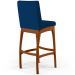 Kit 04 Banquetas Altas Para Cozinha Sala de Jantar Fixa Mila B04 Suede Azul Marinho - Lyam Decor