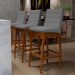 Kit 04 Banquetas Altas Para Cozinha Sala de Jantar Fixa Mila B04 Suede Cinza - Lyam Decor