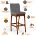 Kit 04 Banquetas Altas Para Cozinha Sala de Jantar Fixa Mila B04 Suede Cinza - Lyam Decor