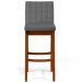 Kit 04 Banquetas Altas Para Cozinha Sala de Jantar Fixa Mila B04 Suede Cinza - Lyam Decor