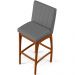 Kit 04 Banquetas Altas Para Cozinha Sala de Jantar Fixa Mila B04 Suede Cinza - Lyam Decor