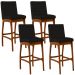 Kit 04 Banquetas Altas Para Cozinha Sala de Jantar Fixa Mila B04 Suede Preto - Lyam Decor
