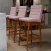 Kit 04 Banquetas Altas Para Cozinha Sala de Jantar Fixa Mila B04 Suede Rosê - Lyam Decor