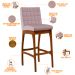 Kit 04 Banquetas Altas Para Cozinha Sala de Jantar Fixa Mila B04 Suede Rosê - Lyam Decor