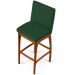 Kit 04 Banquetas Altas Para Cozinha Sala de Jantar Fixa Mila B04 Suede Verde Musgo - Lyam Decor
