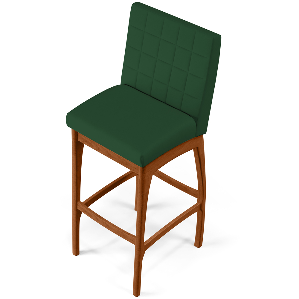 Kit 04 Banquetas Altas Para Cozinha Sala de Jantar Fixa Mila B04 Suede Verde Musgo - Lyam Decor