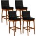Kit 04 Banquetas Altas Para Cozinha Sala de Jantar Fixa Mila L02 Facto Preto Metalizado - Lyam Decor