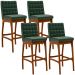 Kit 04 Banquetas Altas Para Cozinha Sala de Jantar Fixa Mila L02 Facto Verde Musgo - Lyam Decor
