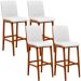 Kit 04 Banquetas Altas Para Cozinha Sala de Jantar Fixa Zoe B04 Facto Branco - Lyam Decor