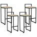Kit 04 Banquetas Altas Para Cozinha Sala de Jantar Hanna L02 Preto Suede Bege - Lyam Decor
