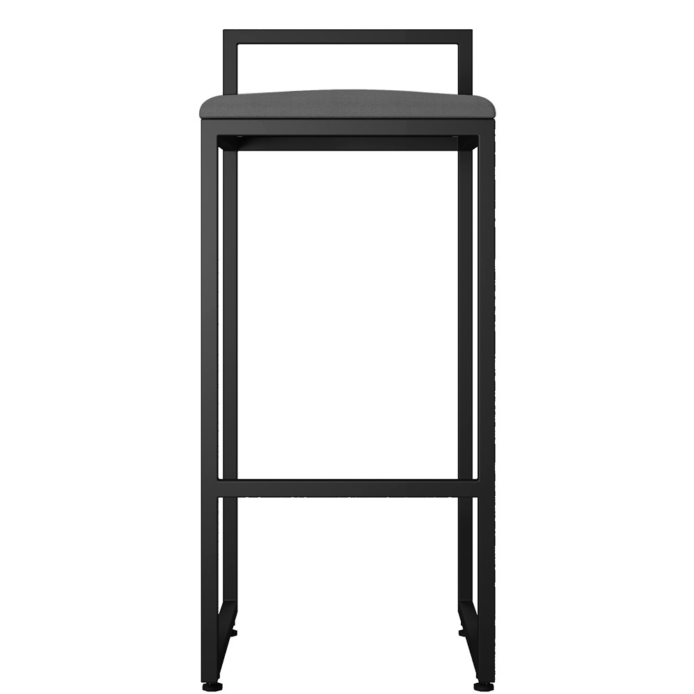 Kit 04 Banquetas Altas Para Cozinha Sala de Jantar Hanna L02 Preto Suede Cinza - Lyam Decor