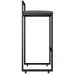 Kit 04 Banquetas Altas Para Cozinha Sala de Jantar Hanna L02 Preto Suede Cinza - Lyam Decor
