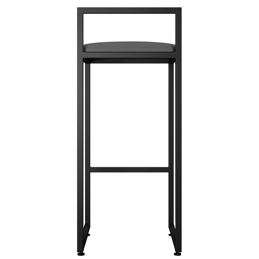 Kit 04 Banquetas Altas Para Cozinha Sala de Jantar Hanna L02 Preto Suede Cinza - Lyam Decor
